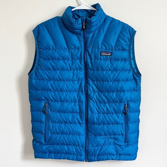 Patagonia Other - Patagonia Down Vest Men’s Size Small Blue Full Zip Jacket